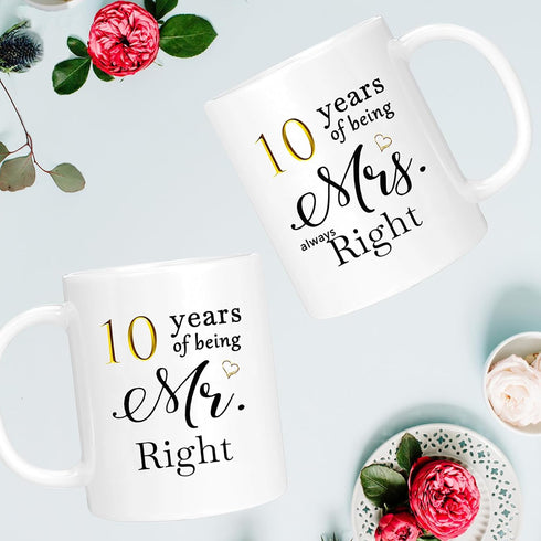 anniversary Coffee Mug Set of 2, 11oz